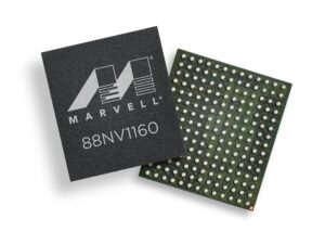 Marvell expands its solid-state drive (SSD) portfolio to include the 88NV1160 Non-Volatile Memory (NVM) Express DRAM-less SSD controller. Marvell&apos;s 88NV1160 DRAM-less SSD controller provides the industry&apos;s leading performance per Watt and up to 1600MB/s read speeds. The 88NV1160 can be used in a single ball grid array (BGA) package SSD, as well as in a standalone controller in a tiny 9x10mm package which makes it compatible with M.2230 and M.2242 form factors. These features make the 88NV1160 optimized for a new generation of slim computing devices such as productivity tablets and ultrabooks. (PRNewsFoto/Marvell)