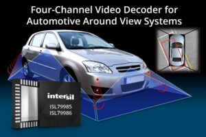 Intersil&apos;s ISL79985 four-channel video decoder with MIPI-CSI2 interface generates excellent 360-degree birds-eye image quality for advanced driver assistance systems. (PRNewsFoto/Intersil Corporation)